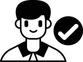 A man with a check mark on his face vector
