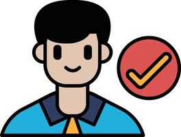 A man with a check mark on his face vector