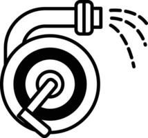 A black and white hose with a spray nozzle on it vector