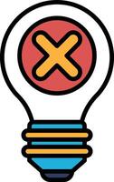 A light bulb with an X on it vector