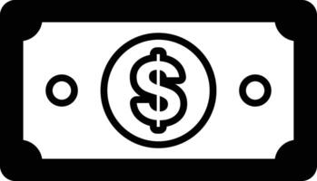 A cartoonish drawing of dollar bill with a circle in the middle vector