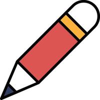 A pencil with a tip in a line style. vector