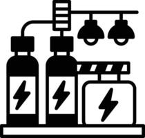 A drawing of a factory with a black and white color scheme vector