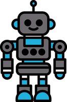 A robot with blue and gray parts is smiling vector