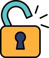 A lock with a keyhole in a line style. vector