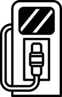 A black and white gas station with a hose attached to it vector