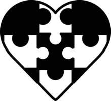 A puzzle heart with pieces in concept of creativity and playfulness vector