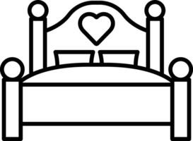 A cartoon bed with a heart on it vector