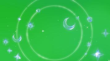 Space moon starts pop up animation green screen chroma key 4k template background. video