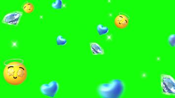 emogi pop up animation green screen chroma key 4k template background. video