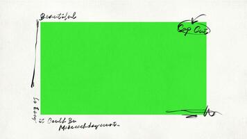 Frame pop up animation green screen chroma key 4k template background. video