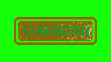 Rejected pop up animation green screen chroma key 4k template background. video