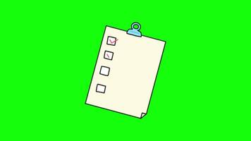 List pop up animation green screen chroma key 4k template background. video