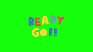 Ready go pop up animation green screen chroma key 4k template background. video