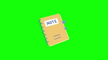 Note pop up animation green screen chroma key 4k template background. video