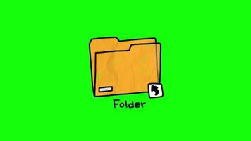 Folder pop up animation green screen chroma key 4k template background. video