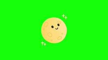 Sun pop up animation green screen chroma key 4k template background. video