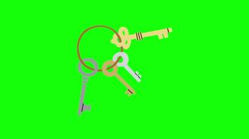 Keys pop up animation green screen chroma key 4k template background. video