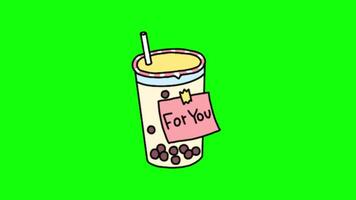 Coffee for you pop up animation green screen chroma key 4k template background. video