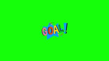 Goal pop up animation green screen chroma key 4k template background. video