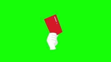 Red card pop up animation green screen chroma key 4k template background. video