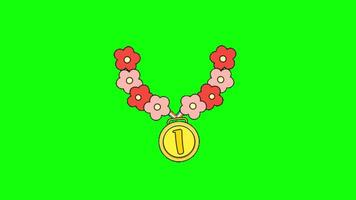 Maddle pop up animation green screen chroma key 4k template background. video