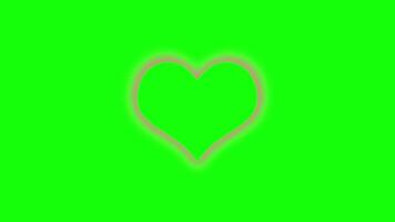 Hand drown Heart shape pop up animation green screen chroma key 4k template background. video