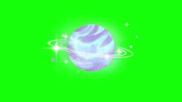 Space pop up animation green screen chroma key 4k template background. video
