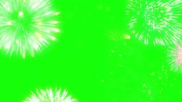 Fire works pop up animation motion chroma key green screen 4k template background. video