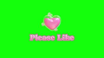 Please like pop up animation motion chroma key green screen 4k template background. video