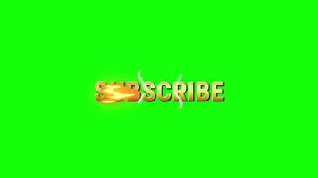 Subscribe pop up animation motion chroma key green screen 4k template background. video