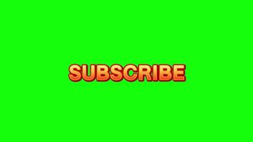 Subscribe pop up animation motion chroma key green screen 4k template background. video