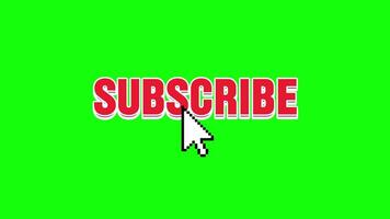 Subscribe pop up animation motion chroma key green screen 4k template background. video