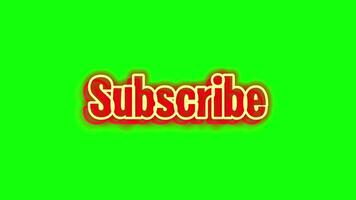 Subscribe pop up animation motion chroma key green screen 4k template background. video