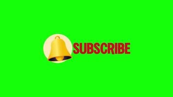 Subscribe pop up animation motion chroma key green screen 4k template background. video