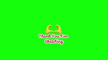 Thank you for watching pop up animation motion chroma key green screen 4k template background. video