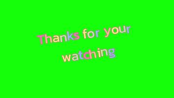 Thanks for your watching pop up animation motion chroma key green screen 4k template background. video