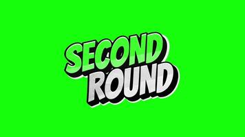 Second round pop up animation motion chroma key green screen 4k template background. video