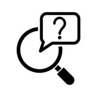 question mark with magnifying glass icon vector