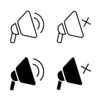 set of speaker and volume icon vector