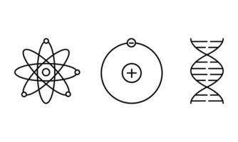 atom molecule and DNA icon vector