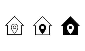 house with map pin icon vector