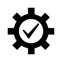 cogwheel with checkmark icon vector