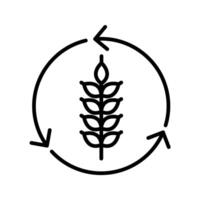 wheat with circle arrow icon vector