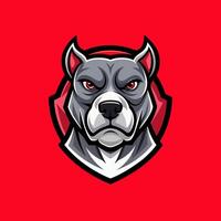 a dog head with red eyes on a red background vector