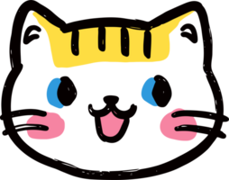linda negro gato con amarillo corona y vistoso las mejillas dibujos animados ilustración png