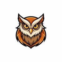 an owl head with big eyes and a big nose vector