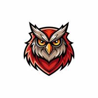 an owl head with red eyes on a white background vector