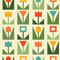 Abstract geometric colorful floral seamless pattern vector