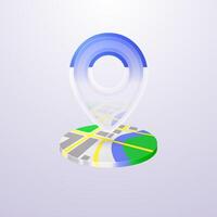 Navigation pin over map. vector